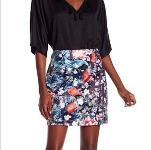 MinkPink Botanica Satin Mini Skirt NWT